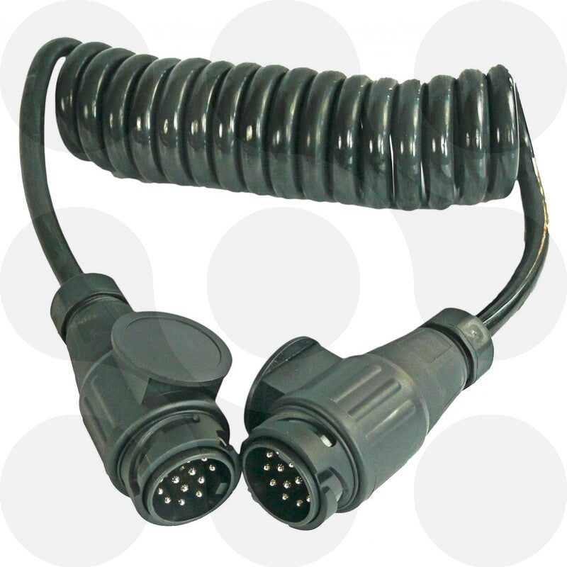 Spiralkabel 12 V 13-polig beidseitig, 2.000 mm