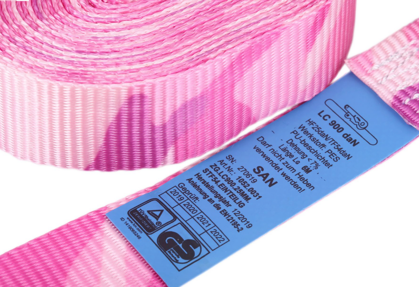 Zurrgurte 4er Set 6 m – 25 mm LC 900 daN Pink Camouflage