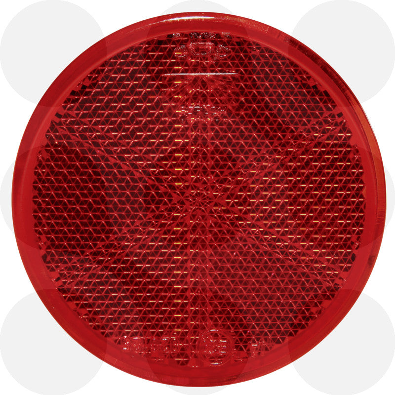 Aspöck Rückstrahler rund 60 mm in Rot zum Kleben für Anhänger
