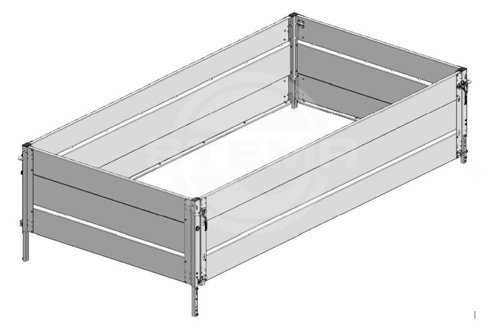 Bordwandaufsatz / Gitteraufsatz geschlossen 66 cm für Rückwärtskipper Rocko Smart (RKE..-23-15..B) mit Pendelrückwand