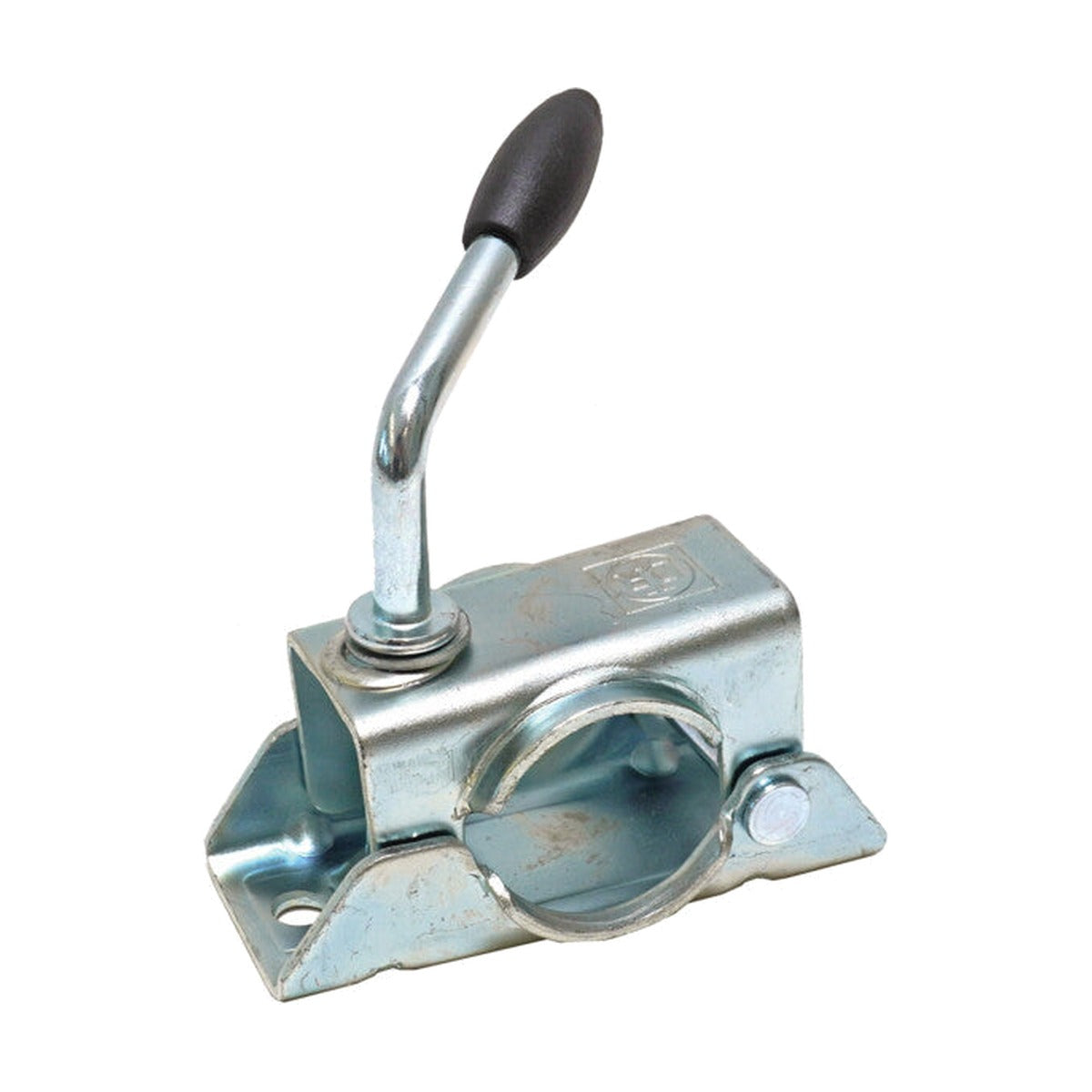 Klemmhalter für Anhänger-Stützrad mit Rohr-Ø 48 mm aus verzinktem Stahl mit starrem Knebel