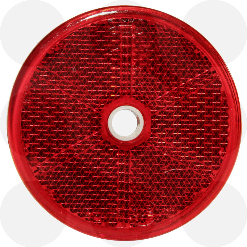 Roter Rückstrahler 60 mm mit Loch zum Kleben für Anhänger
