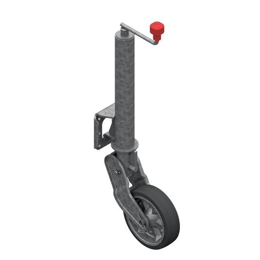 AL-KO Stützrad 60 mm, 500 kg, vollautomatisch klappbar, Rad 200 × 50 mm