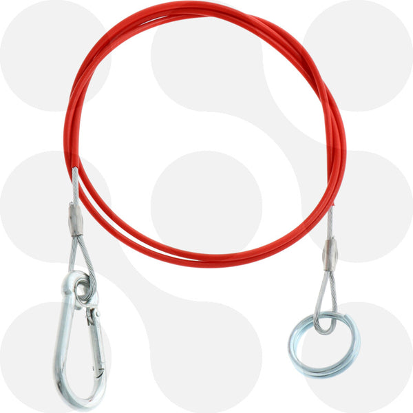 Abreißseil für Anhänger 1200 mm mit Karabinerhaken und Ring