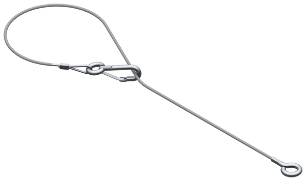 AL-KO Abreißseil 1.600 mm mit Karabinerhaken und Ring, Seil Ø 4 mm