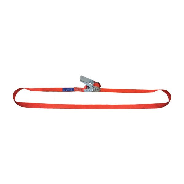 Dolezych Zurrgurt 5 m × 25 mm 1-teilig, Endlosgurt mit Mini-Ratsche, rot
