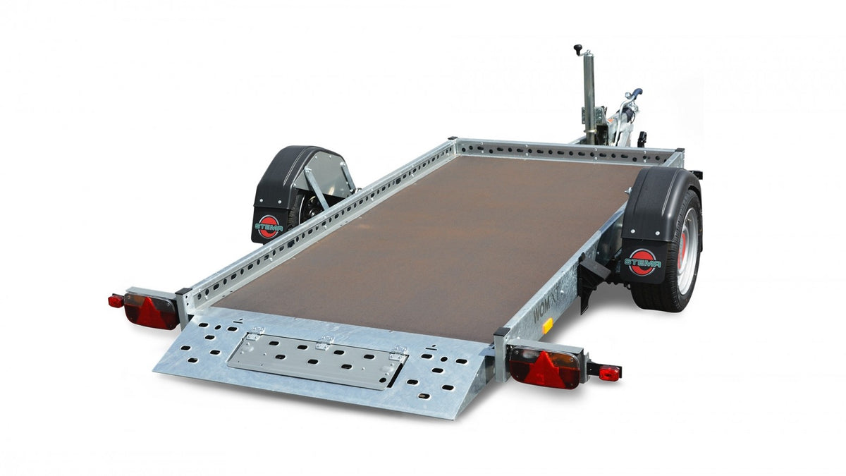 Motorradanhänger absenkbar 750 kg von STEMA - Nutzmaß (L × B ): 251 × 128