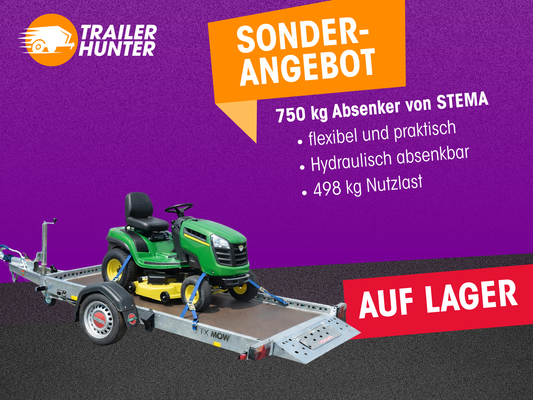 Plattformanhänger absenkbar 750 kg von STEMA - Nutzmaß (L × B ): 251 × 128