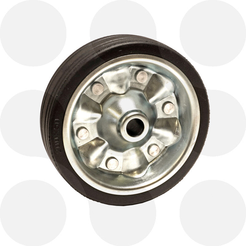 Ersatzrad 200 × 50 mm für Anhänger-Stützrad mit Stahlblechfelge und Vollgummibereifung