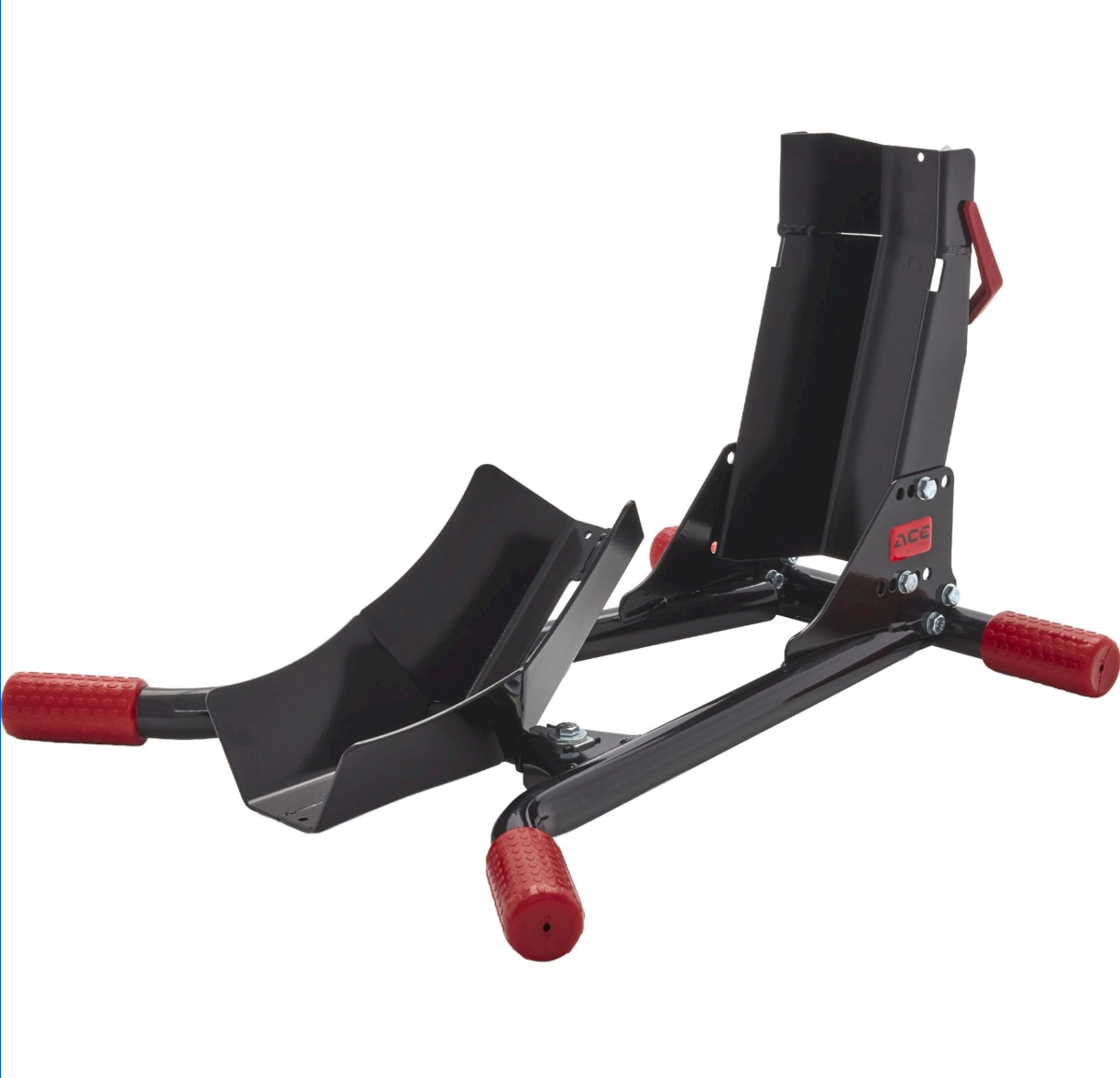 ACEBIKES Kurze Motorradstandschiene mit Wippe – SteadyStand für Reifen 90-130 mm, 15-19 Zoll
