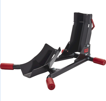 ACEBIKES Kurze Motorradstandschiene mit Wippe – SteadyStand für Reifen 90-130 mm, 15-19 Zoll