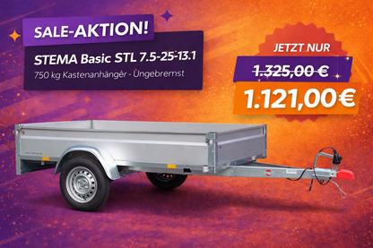 STEMA Basic STL 7.5-25-13.1 - 750 kg Kastenanhänger - Ungebremst