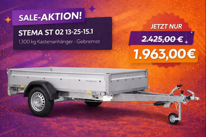 STEMA ST O2 13-25-15.1 - 1.300 kg Kastenanhänger - Gebremst