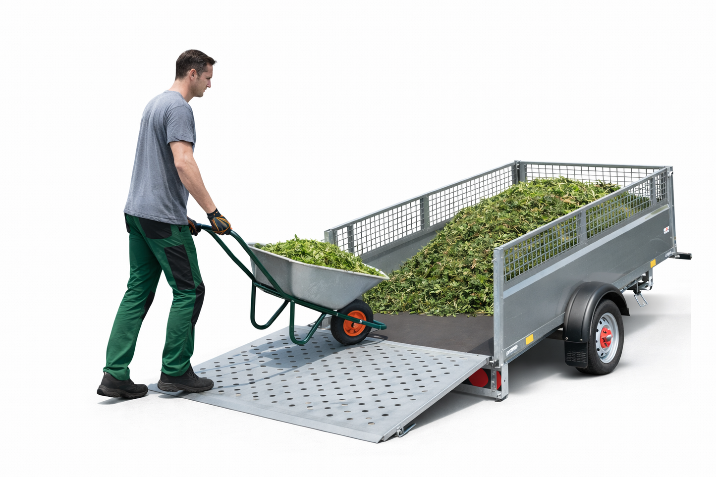 Kipper mit Gitterbordwand 750 kg von STEMA - Nutzmaß (L × B ): 301 × 128