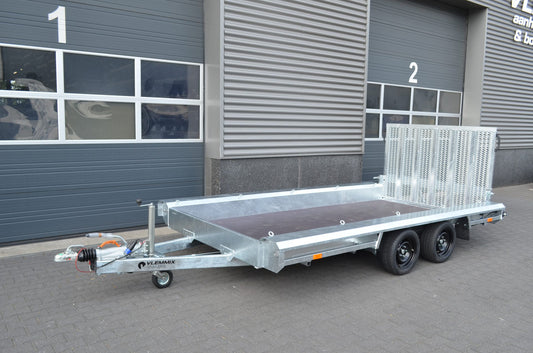 Baumaschinenanhänger 3.500 kg zwei Achser von VLEMMIX - Nutzmaß (L × B): 480 × 180 cm