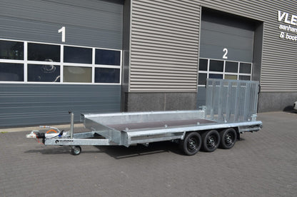 Baumaschinenanhänger 3.500 kg drei 1.350 kg Achsen von VLEMMIX - Nutzmaß (L × B): 400 × 180 cm