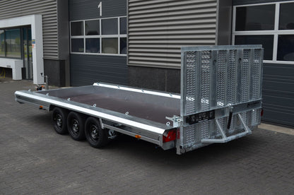 Baumaschinenanhänger 3.500 kg drei 1.350 kg Achsen von VLEMMIX - Nutzmaß (L × B): 480 × 180 cm