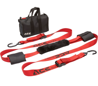 ACEBIKES Zurrgurt-Set mit Schlaufe ZGMO17 – 3 m, 300 daN für Motorradverzurrung