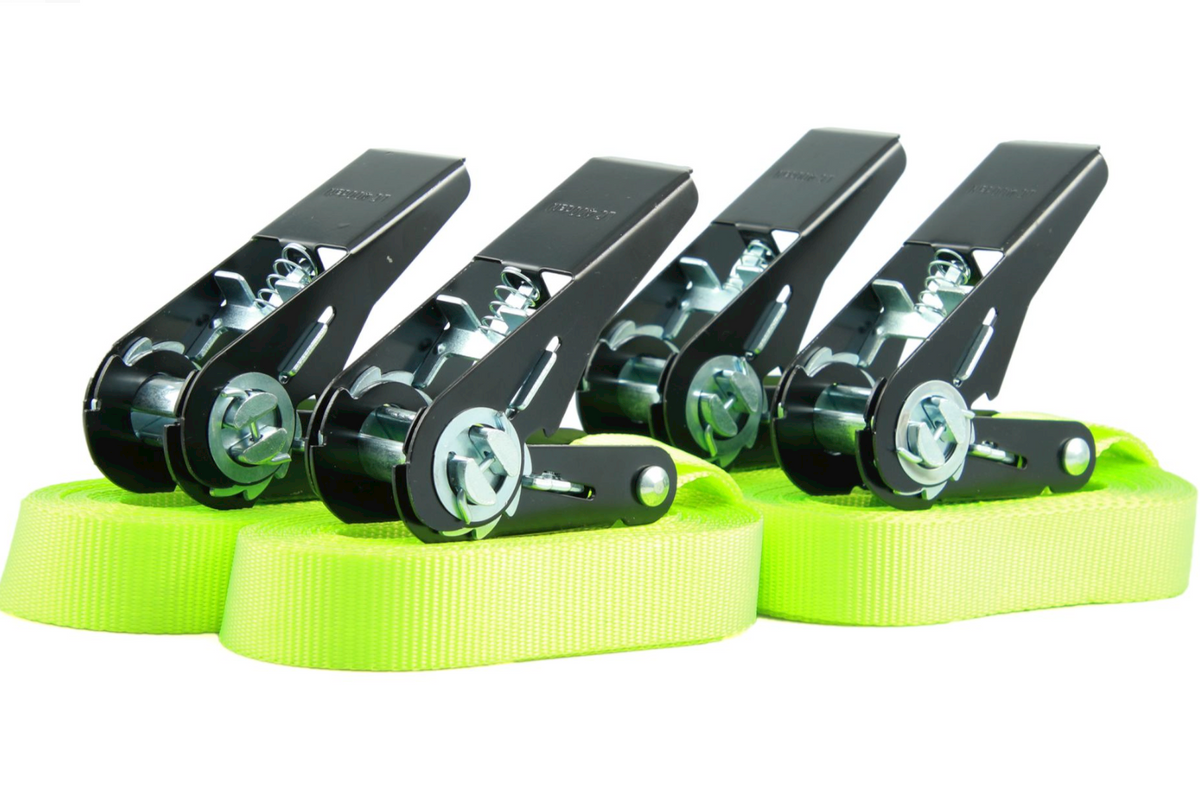 Zurrgurte 4er-Set 4 m, 25 mm, LC 900 daN, neongelb