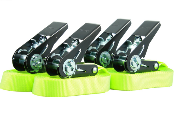 Zurrgurte 4er-Set 4 m, 25 mm, LC 900 daN, neongelb