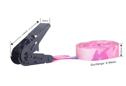 Zurrgurte 4er Set 6 m – 25 mm LC 900 daN Pink Camouflage