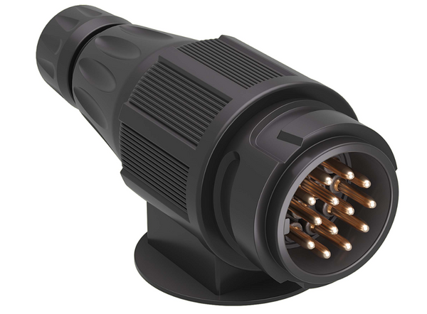 Anhängerstecker 13-polig 12V – Nylon, für PKW-Anhänger (Bremslicht, Blinker, Nebelschluss- & Rückfahrleuchte)