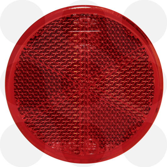 Aspöck Rückstrahler rund 60 mm in Rot zum Kleben für Anhänger