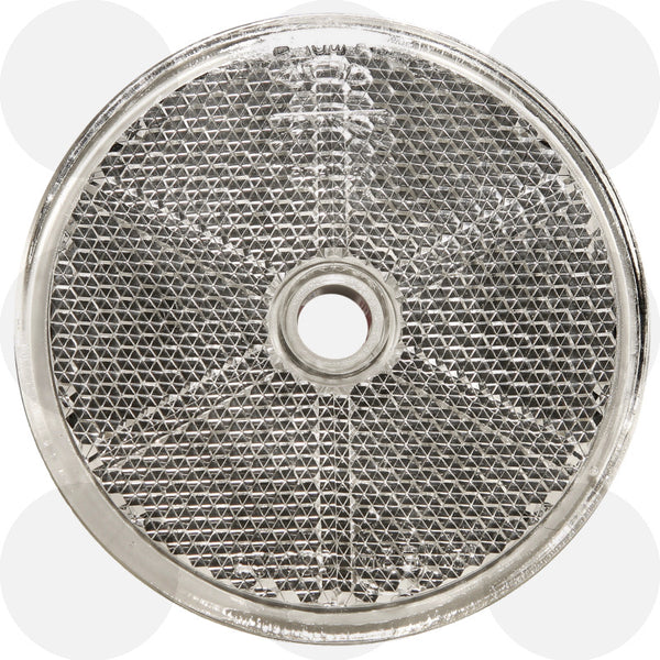 Aspöck Rückstrahler rund 60 mm in Weiß mit Schraubloch für Anhänger