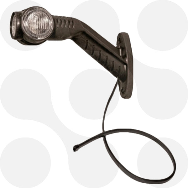 Aspöck Umrissleuchte Superpoint III LED mit schräg gewinkeltem Gummiarm und Flachkabel
