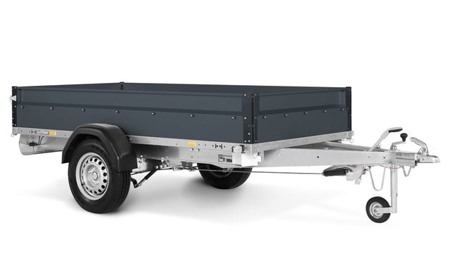 Kastenanhänger 1.300 kg Tielader in RAL 7016 anthrazitgrau von STEMA - Nutzmaß (L × B): 251 × 128 cm