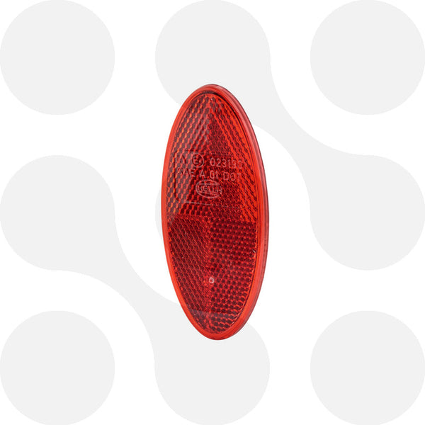 HELLA Rückstrahler 101,6 × 45 mm in Rot zum Kleben für Anhänger