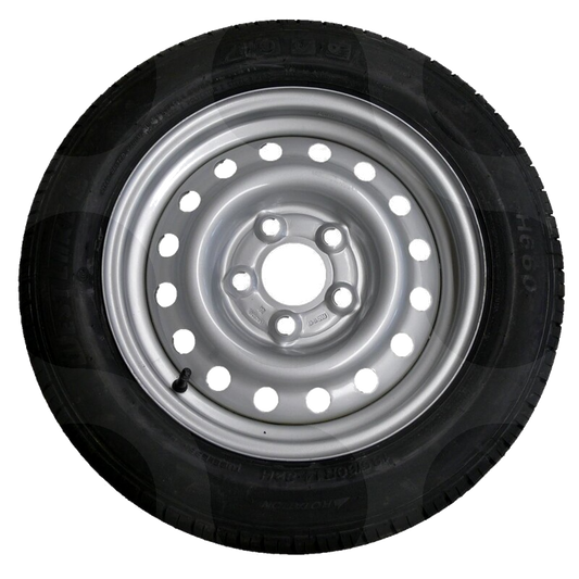 Anhänger-Komplettrad 175/70 R13 mit KENDA KR209 auf silberner Stahlfelge 4,5J × 13, Lochkreis 5 × 112