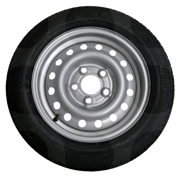 Anhänger-Komplettrad 175/70 R13 mit KENDA KR209 auf silberner Stahlfelge 4,5J × 13, Lochkreis 5 × 112
