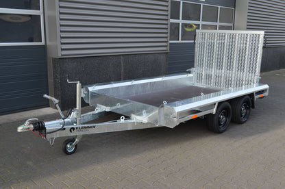 Baumaschinenanhänger 3.000 kg zwei Achser von VLEMMIX - Nutzmaß (L × B): 300 × 150 cm
