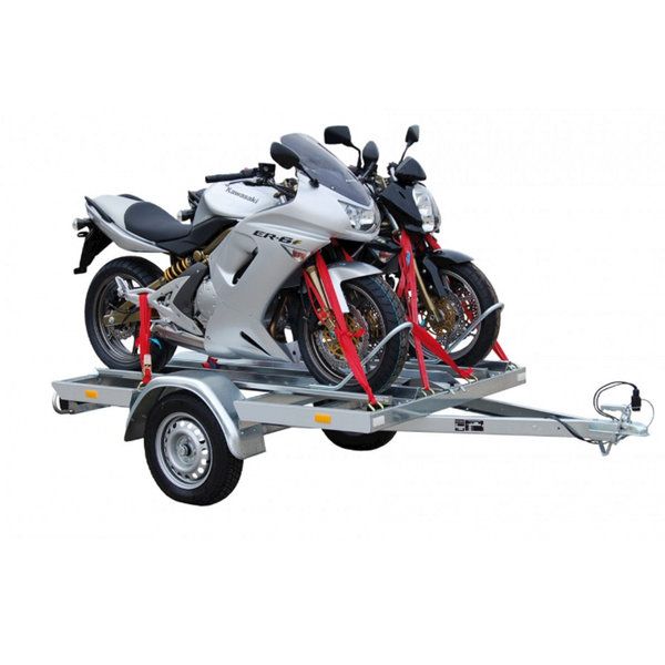 STEMA MT 750 BS2 Motorradtransporter für bis zu 2 Motorräder, inkl. Auffahrrampe, 750 kg ungebremst